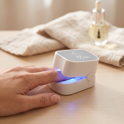 Using the Kler device on a fingernail